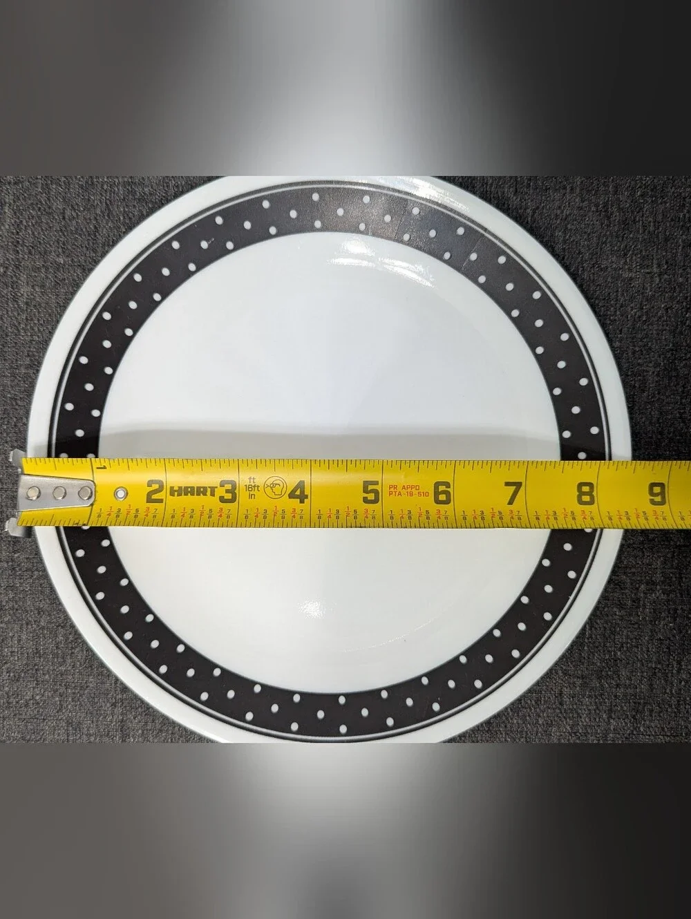 Corelle Brilliant Black Dots Set Of Two Luncheon Plates 8.5 Inches